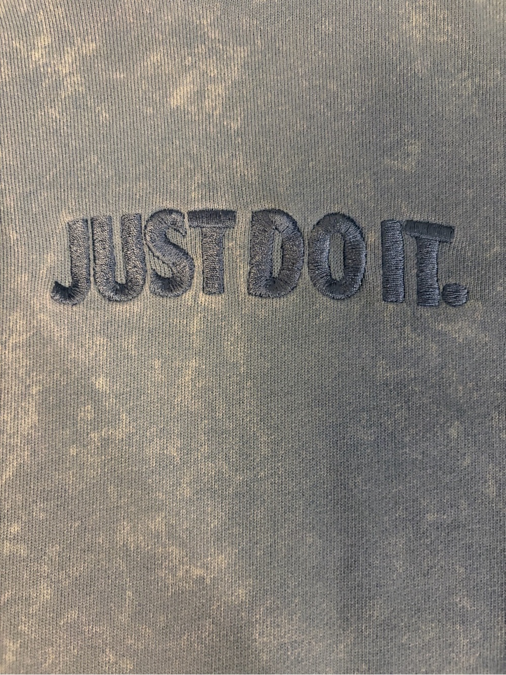 Nike Men's Blue Acid Wash Just Do It Pullover Hoodie Terry Knit Size Medium - Picture 4 of 10